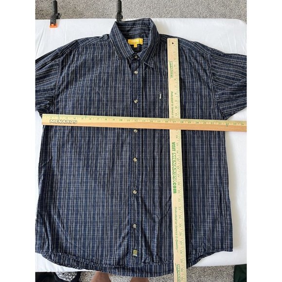 JEEP‎ Logo Chrysler Shirt Men's L Blue/gray Long Sleeve Plaid Button Down Large - Picture 7 of 11